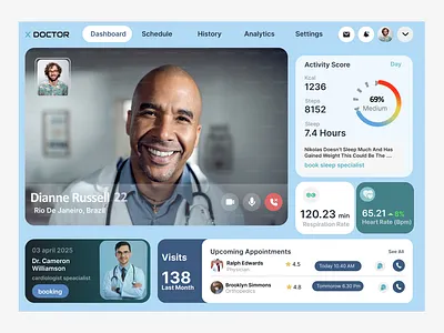 Health Ease Dashboard app design typography ui ux