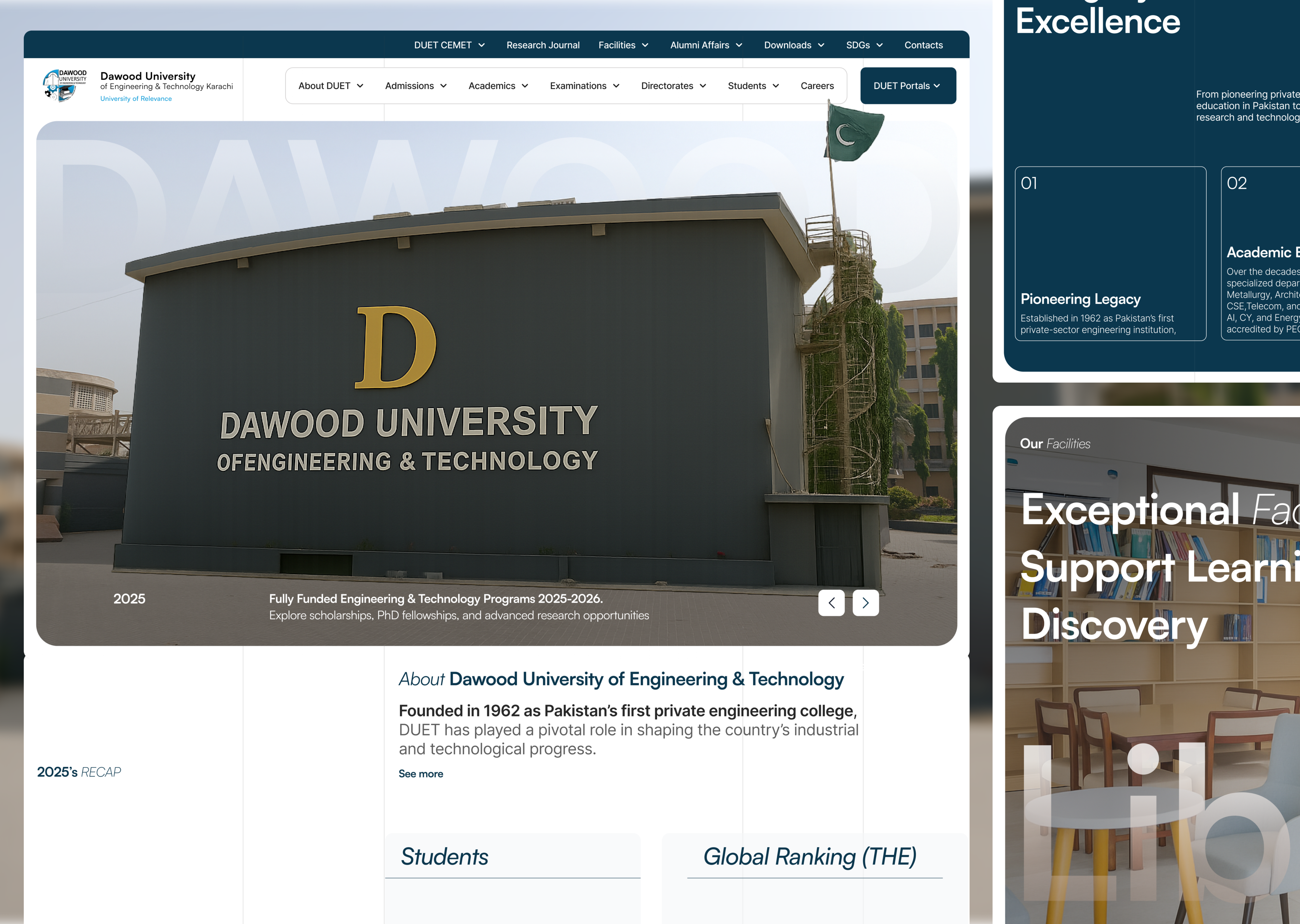 DUET Website Redesign - (Unofficial) college website design landing page modern landing page ui university university landing page university website university website design