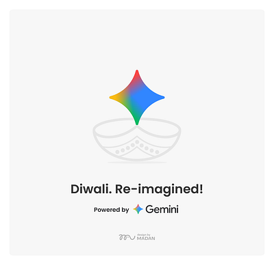 Diwali + Gemini Ai - Creative Poster ai art diwali gemin ai illustration logo madansingh minimal poster visual design