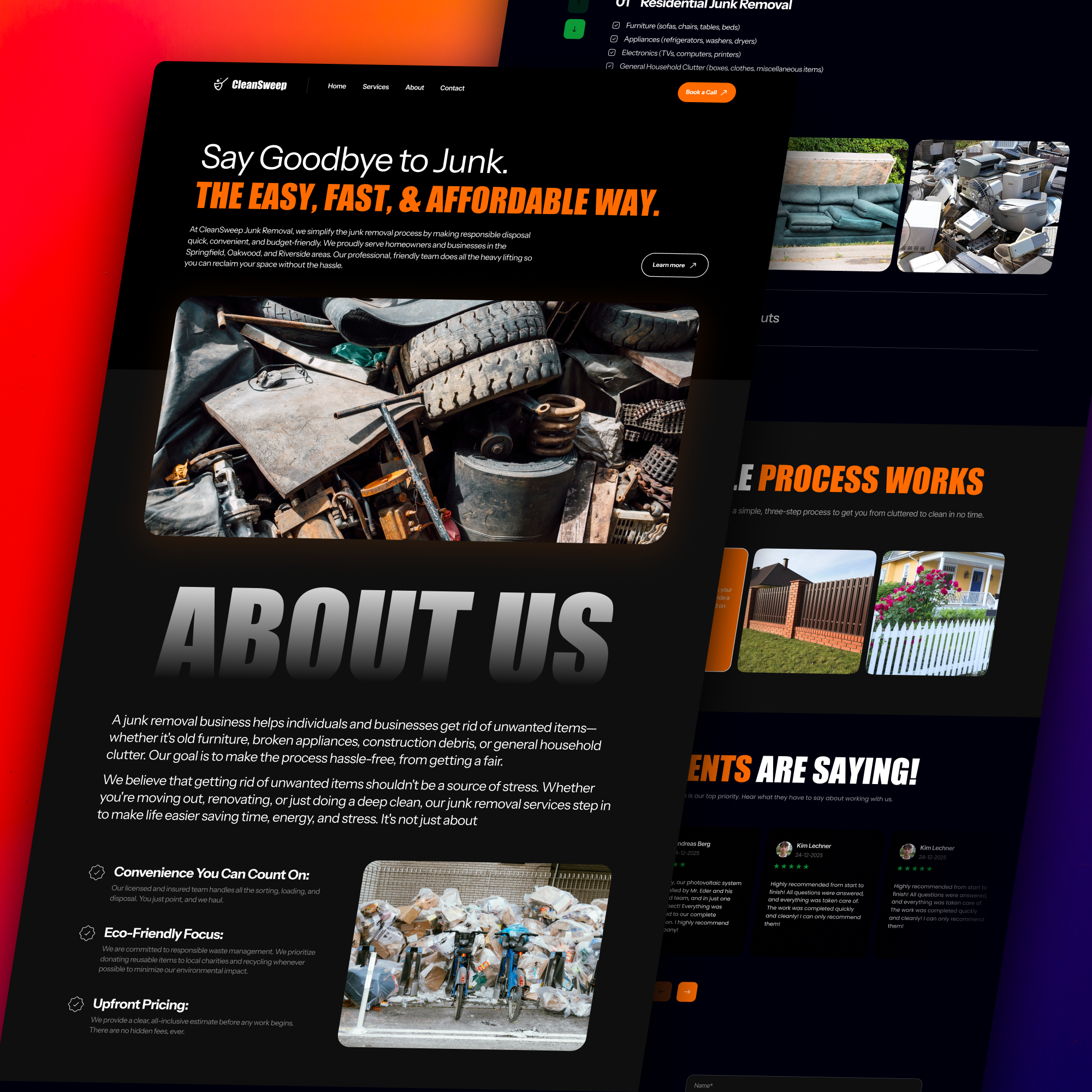 CleanSweep Website Design cleaning junk desgin junk web junk website junk yard junk yard website landing page design landingpage ui uiux user interface userinterface ux uxdesign uz web design webdesign websitedesign