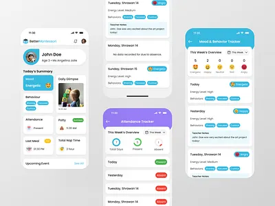 BetterMontessori – Smart Pre-School Tracking App ui