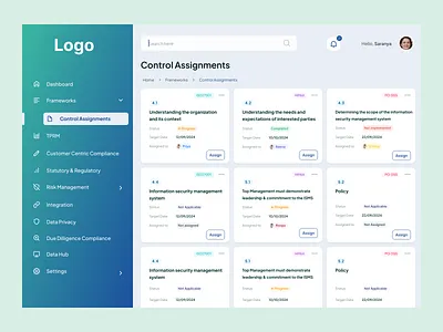 Control Assignment Screen UI ui web ui