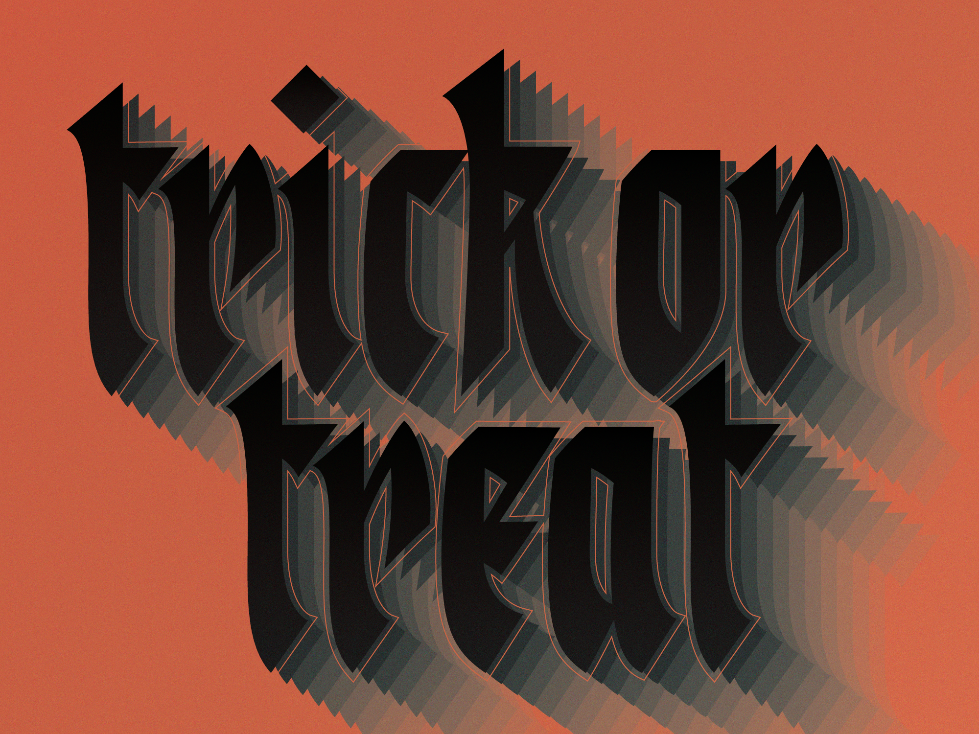 Trick or treat custom font font design halloween lettering merch design typography vintage lettering