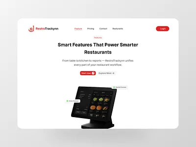 Restaurant Management System - Landing Page ui
