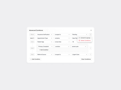Healthcare workflow automation ai ai agent automation card complex saas conditioning crm data heavy design form healthcare saas ui userinterface ux whitelabel workflow