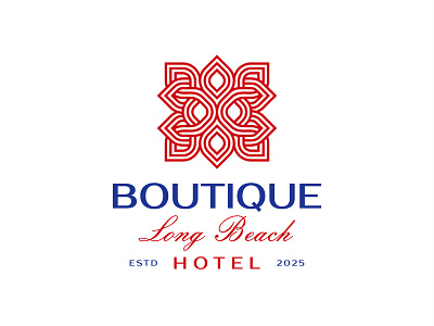 Boutique Long Beach Hotel abstract classic logo elegant logo flower icon illustration lineart logo logo design logomark luxury logo mandala mark pattern symbol vector