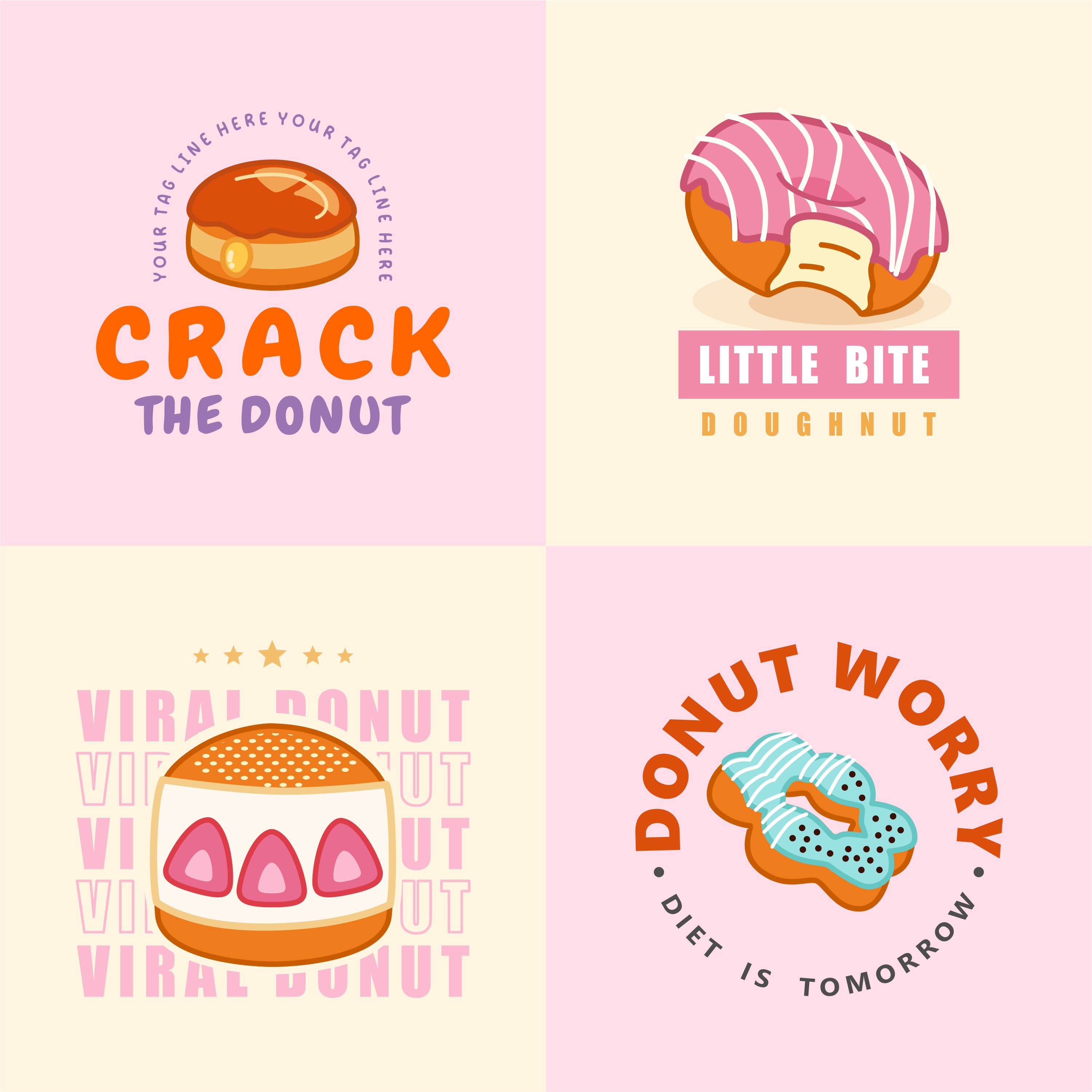 Donut design branding set branding graphic design logo