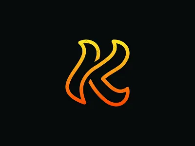 Letter K Flame Logo branding digital art fire flame graphic design icon identity letter k fire logo letter k flame logo letter k logo letter mark logo logo design logo designer logos minimalist monogram sidi typography vector