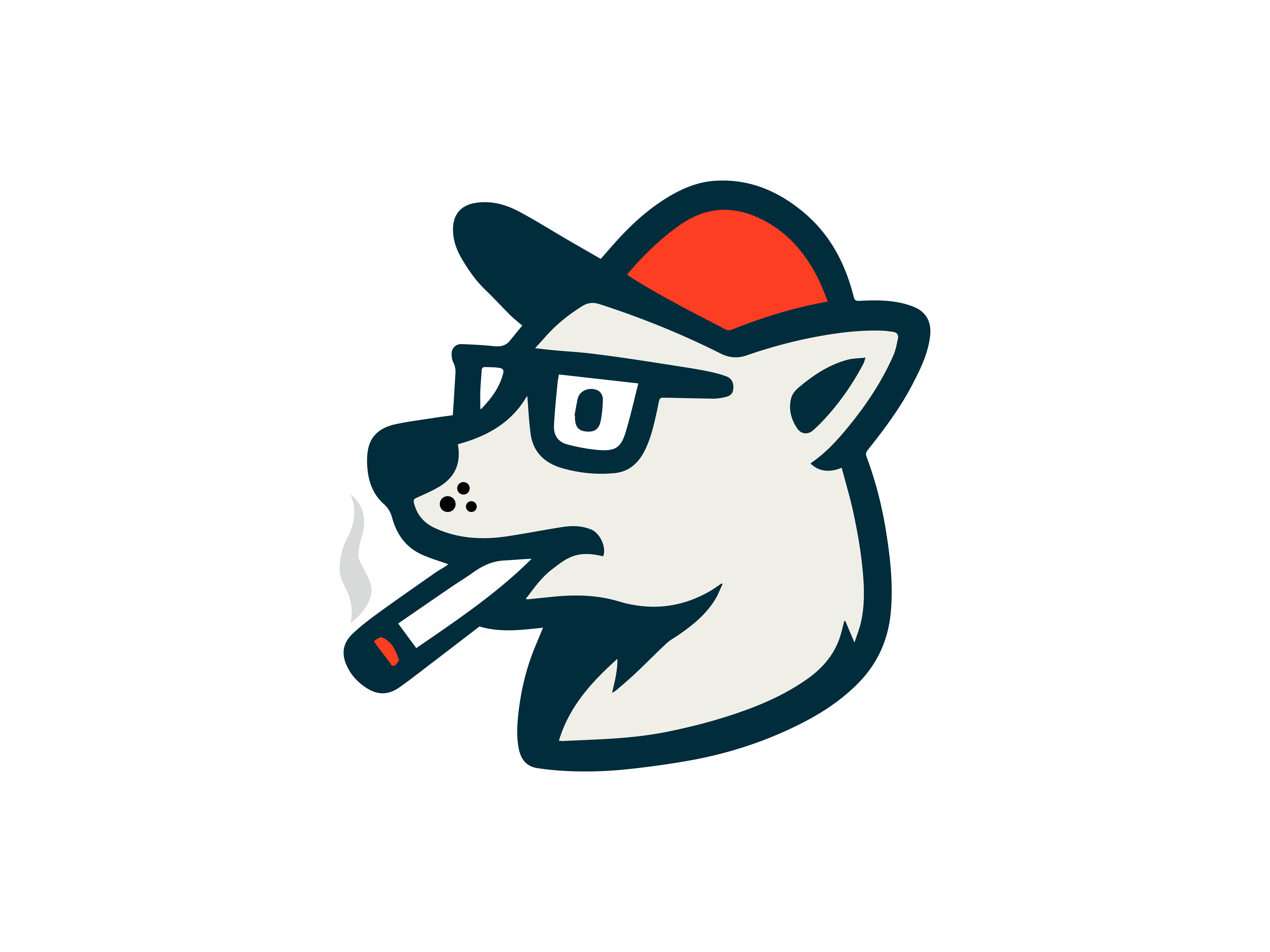 Example of Unique Animal Mascot Line Art Logo 