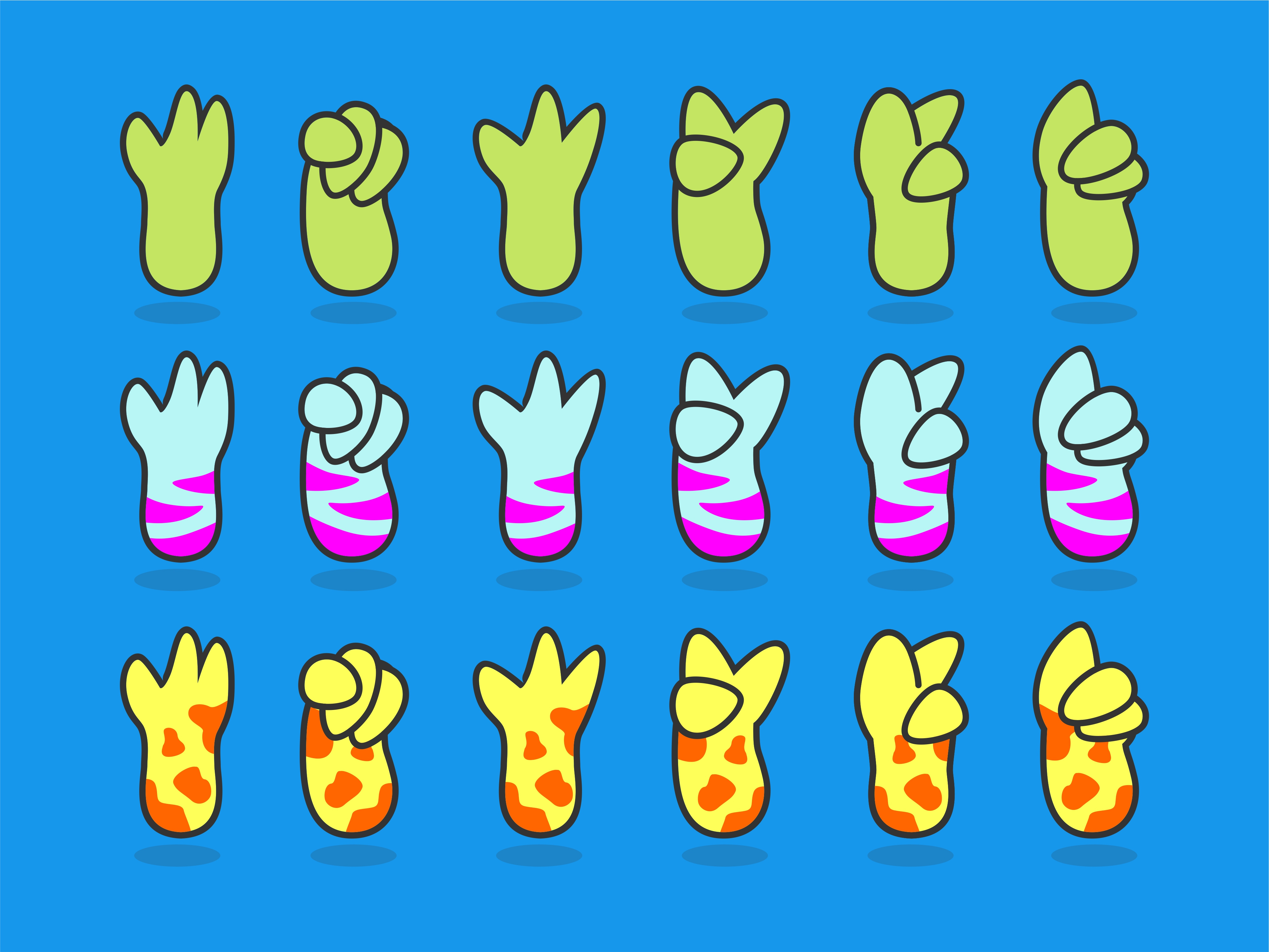 Chameleon cursor hand design set app graphic design ui