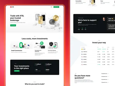 XTB - Trading Website Landing Page branding business corporate design graphic design interface design landing page minimalistic trading ui ux website
