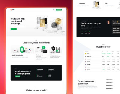 XTB - Trading Website Landing Page branding business corporate design graphic design interface design landing page minimalistic trading ui ux website