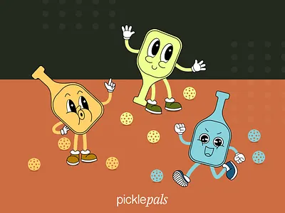 Pickle Pals - Pickleball Club Mascot branding cute design graphic design identity illustration logo mascot sport sporty vector visual