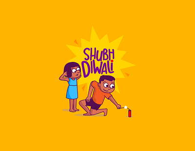 Shubh diwali digital diwali festival flatcolors illustration india minimalistic vector