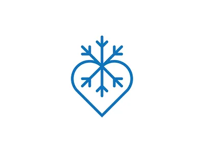 Minimal Ice Heart Logo air condition brand and identity care cold conditioner cool flake frozen heart ice logo logodesigner love minimilist natural nature premade logos snow software winter