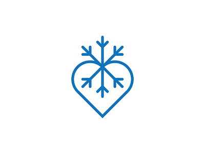 Minimal Ice Heart Logo air condition brand and identity care cold conditioner cool flake frozen heart ice logo logodesigner love minimilist natural nature premade logos snow software winter