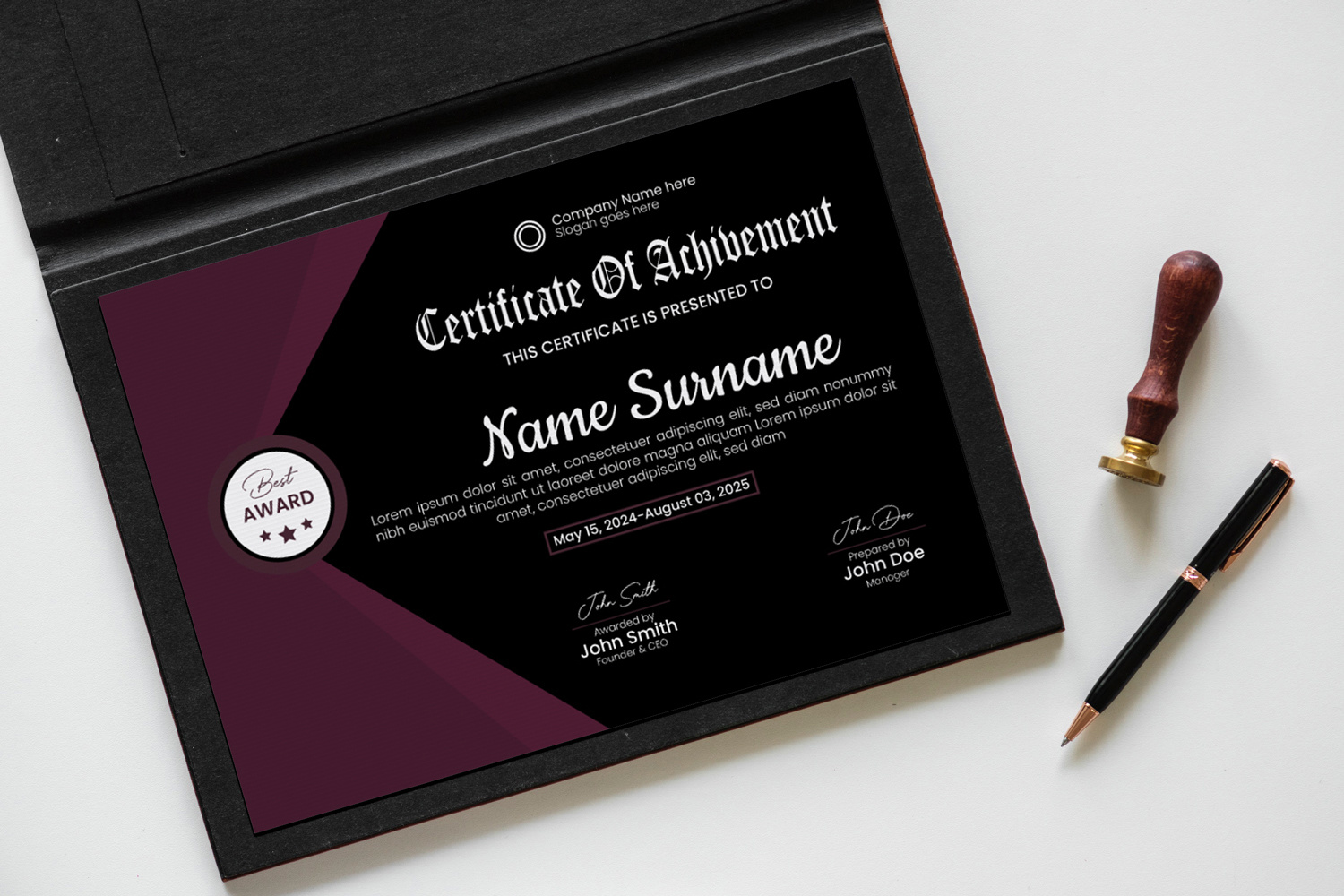 Professional Certificate Template Design achievement award branding certificate certificate design design education flyer graphic design illustration logo marketing typography vector