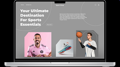 first sport shop page graphic design ui