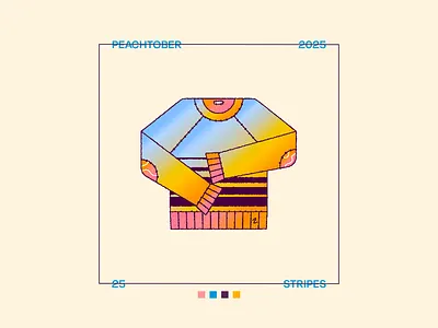Peachtober Day 25: Stripes 2d apparel clothes illustration itchy peachtober stripes sweater texture wear