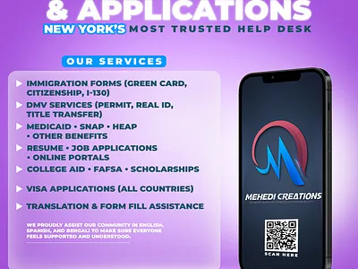 Mehedi Creations Promotional Flyer dedsign graphic design mehedicreations mehedihasan mobileapp new york web