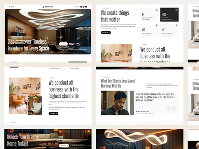Interior Design Agency Website • Home Decor Landing Page architecture ui award winning design site creative studio design agency design studio fancy website interior agency interior concept interior design agency interior design website interior portfolio interior studio interior website jabel light theme luxury home interiors residential interior website responsive design room decor ui website design