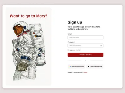 Daily UI 001 - Sign Up dailyui ui