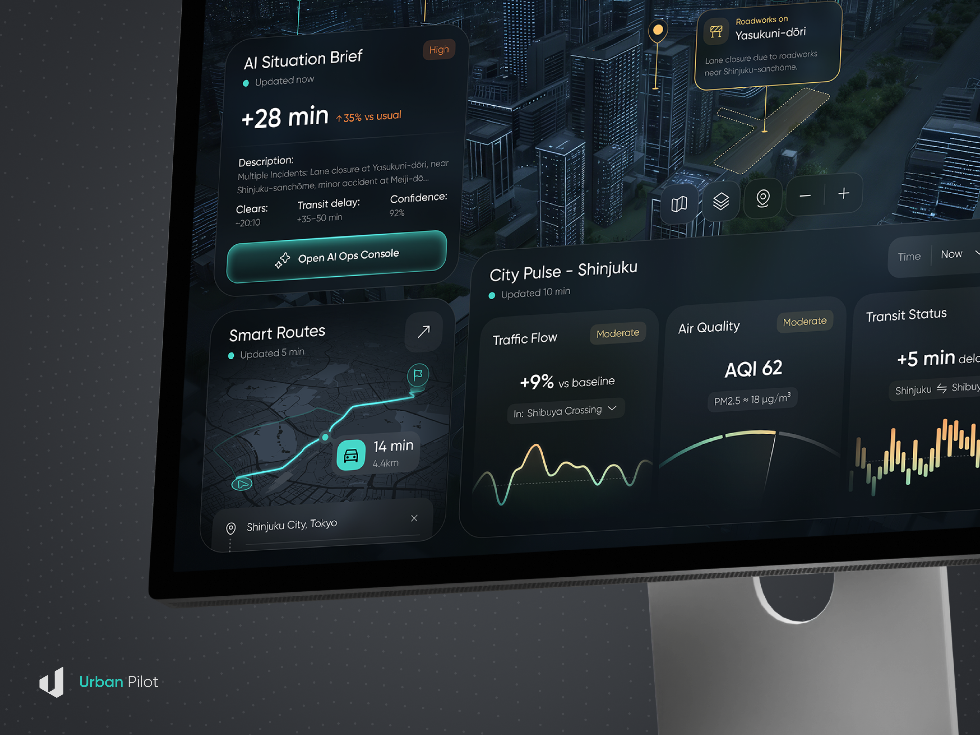 Panel Web Urban Pilot - UI Concept analysis drone futuristic innovation inspiration map minimalism panel dashboard smart city statistics ui design ui ux user experience ux design website