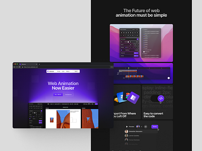 Webease Landing Page Design bento card clean dark framer home page landing landing page modern saas website ui ux web web design web designer webflow website website designer