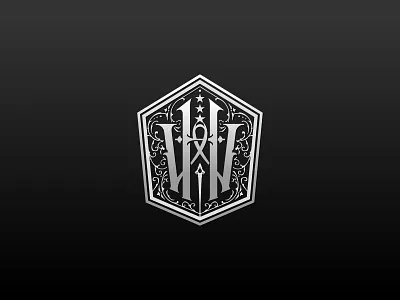 HW Decorative Monogram branding chrest design emblem engraving family graphic design illustration lettering logo monogram vector
