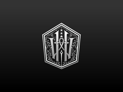 HW Decorative Monogram branding chrest design emblem engraving family graphic design illustration lettering logo monogram vector