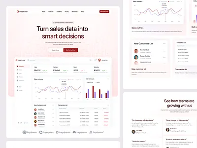 Insight Loop - Design Section app clean design design section landing page minimalist saas sales app software startup testimonial section ui ux web app web design