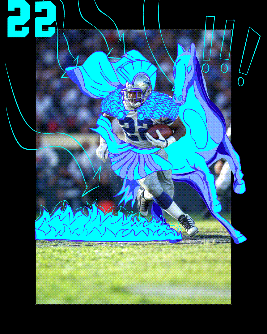 Emmit Smith The Champion affinity illustration vaunarts vector