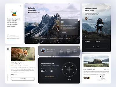 Hiking & Climbing Software UI animal dark dashboard data game landing map profile sport ui ui kit ux weather web web design website design