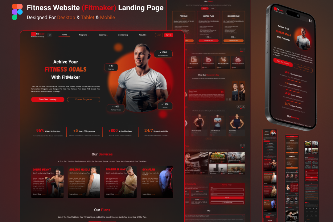 Fitness & Gym Website Design deisgn fitness fitness web design fitness website fitness website ui design graphic design gym gym fitness gym web design gym website gym website design gym website ui design healthcare website design ui ui ux web design website design website ui design