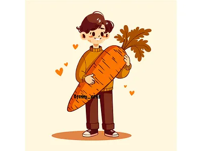 Happy Boy Holding Big Carrot activity background broccoli carrot celebration character concept cruelty day delicious diet food fruits lifestyle nutrition organic tasty tomato vegan vegetables