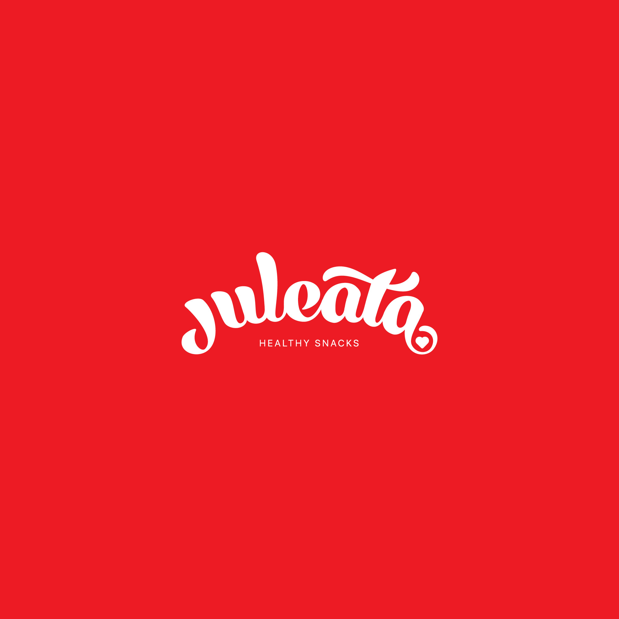 juleata branding brandmark healty heart lettering logo logotype snacks typography wordmark