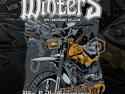 WINTERS (Order by client) artwork branding commissionwork hondawin illustration illustrator logo motocycle motosport outdoorapparel tshirt tshirtmoto win