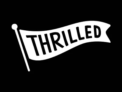 Modern Typography Logo - Thrilled brand logo custom typography customtype flag logo graphic design hand drawn hand lettering lettering logo logo design logos logotype minimal logo text logo typography vector illustration