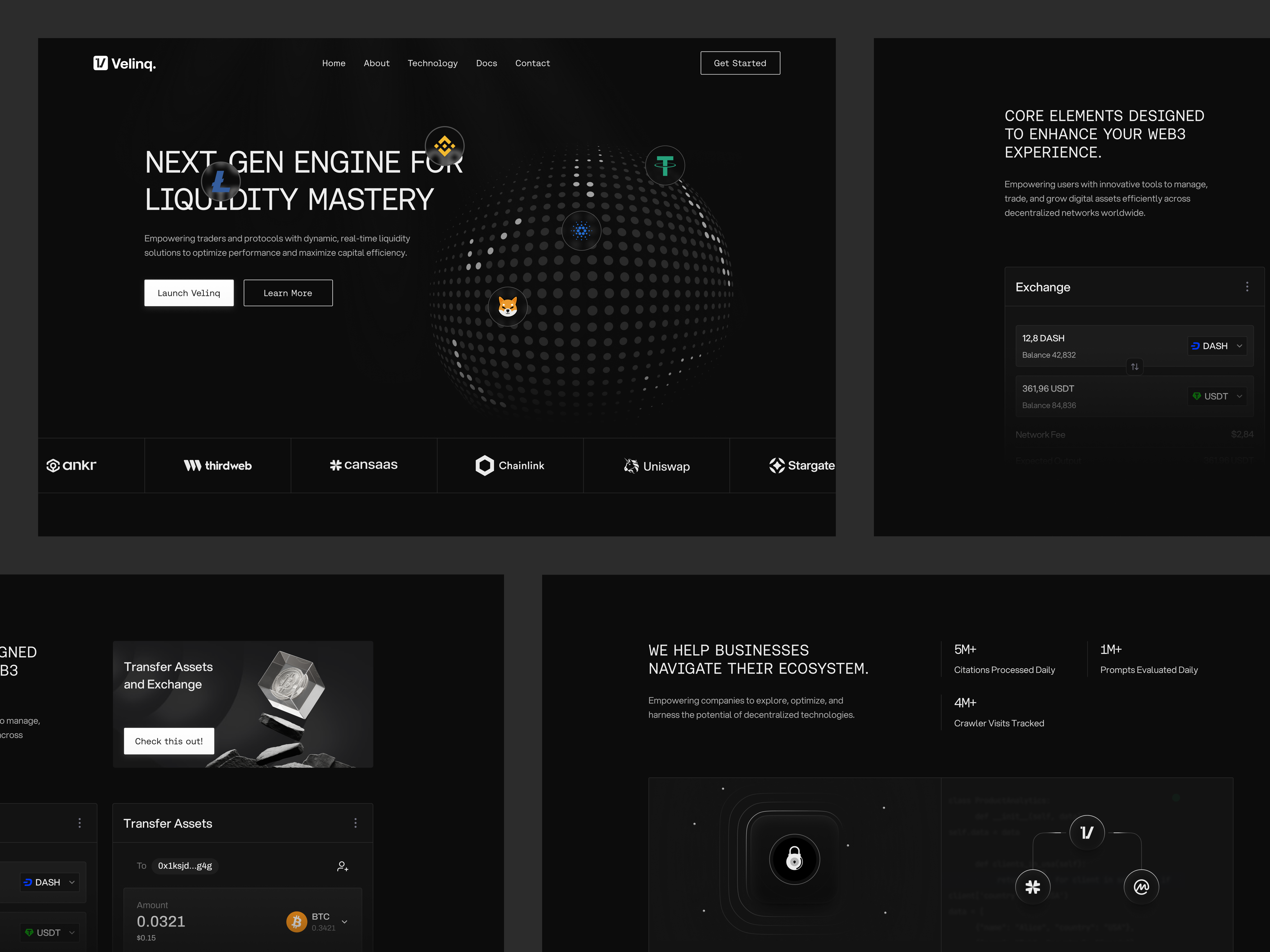 Web3 Landing Page app bitcoin blockchain cansaas crypto cryptoexchange dark dark theme design interface landing page saas tokenomics ui ux web web application web design web3 website