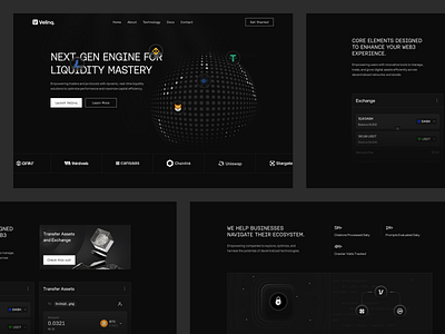 Web3 Landing Page app bitcoin blockchain cansaas crypto cryptoexchange dark dark theme design interface landing page saas tokenomics ui ux web web application web design web3 website