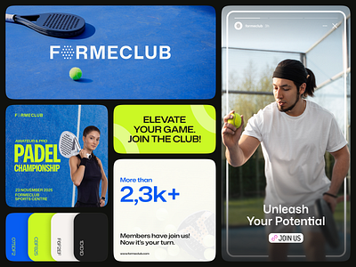 FORMECLUB - Padel Club banner bento brand exploration branding color community logo modern branding networking padel padel brand identity padel branding padel club social sport sport club sport padel sports visual story visual identity