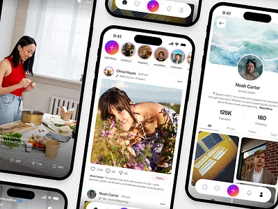 Postly - Social Media App app chat creative dating design facebook instagram marketing media messages mobile mobile app network personal platform portfolio social social media ui ux