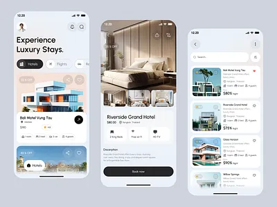 Luxury Hotel Booking App UI app app design booking booking app hotel booking app hotelbooking ios luxury luxury hotel mobile mobile app online hotel booking product design service travel app ui ux