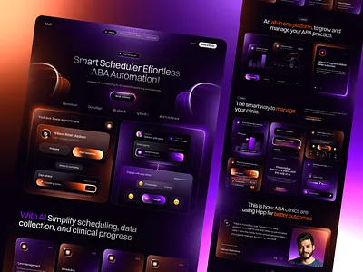 AI-Powered ABA Practice Management tool- Website design ai branding dark design illustration landingpage llm minimal saas ui uidesign uxdesign webdesign websitedesign
