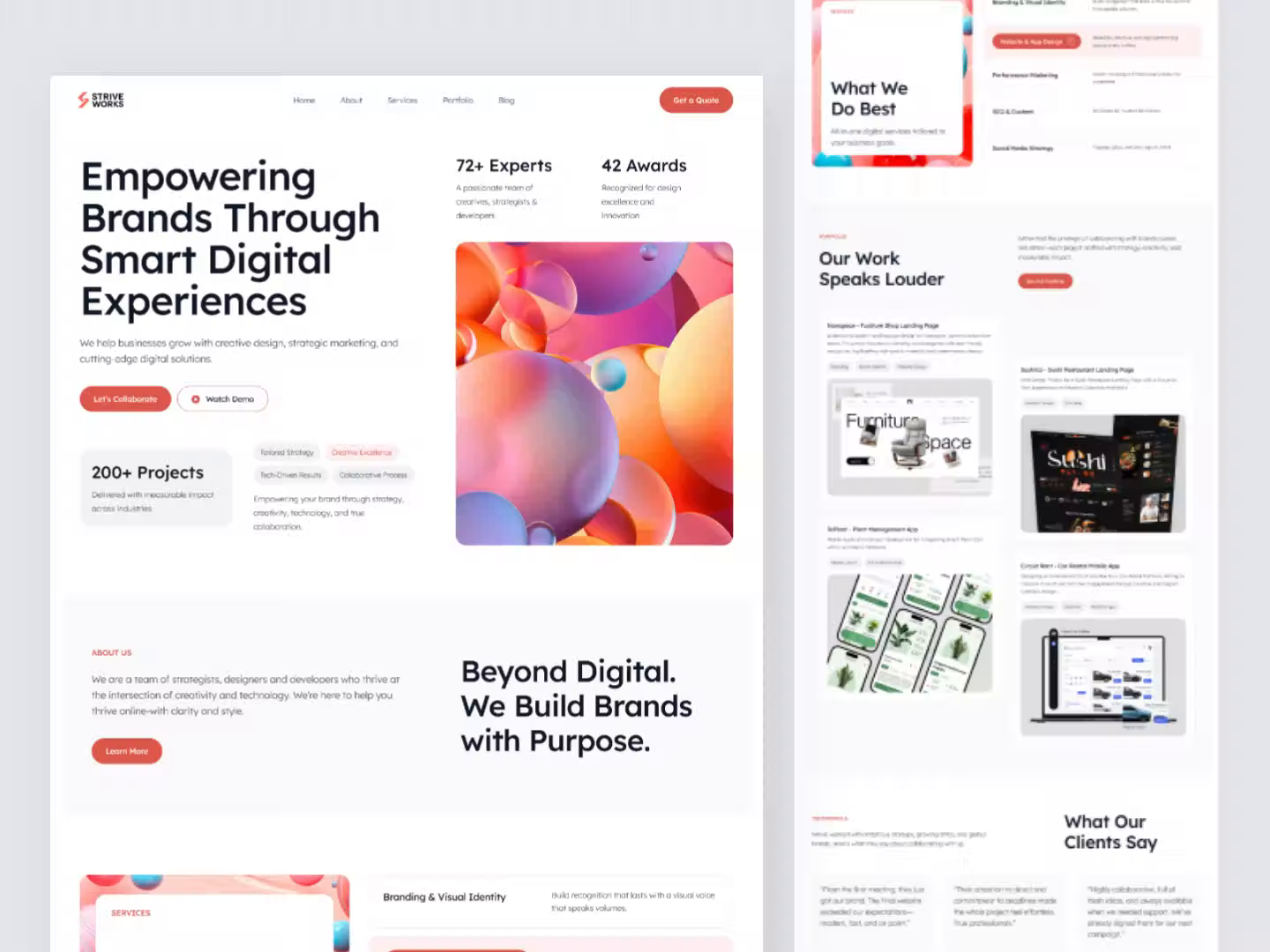 Example of Strive Work - Digital Marketing Agency Landing Page