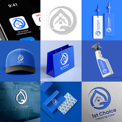 Logo Design & Brand Identity|1st Choice Cleaning Crew amazon brandguidline branding creative design graphic design illustration logo logodesigner socialmediapost uk uniquedesign usa