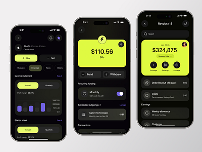 Finance App Design - Revolut app budget app crypto app finance app fintech ui mobile mobile banking modern ui neobank design personal finance revolut inspired uxui