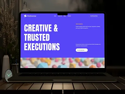 Web3 Agency Landing Page Design agency agency landing page branding clean design clean layout creative studio cryptocurrency digital agency figma landing page design minimal modern ui uiux ux web3 web3 agency web3 agency landing page web3 design website design