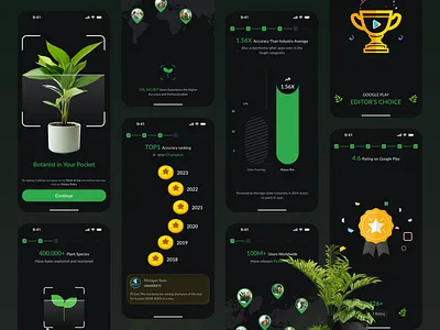 Clean Onboarding Flow - Plant Identification App app mobile mobile app design nature app onboarding flow plant app plant identification splash screen uiux design user experience