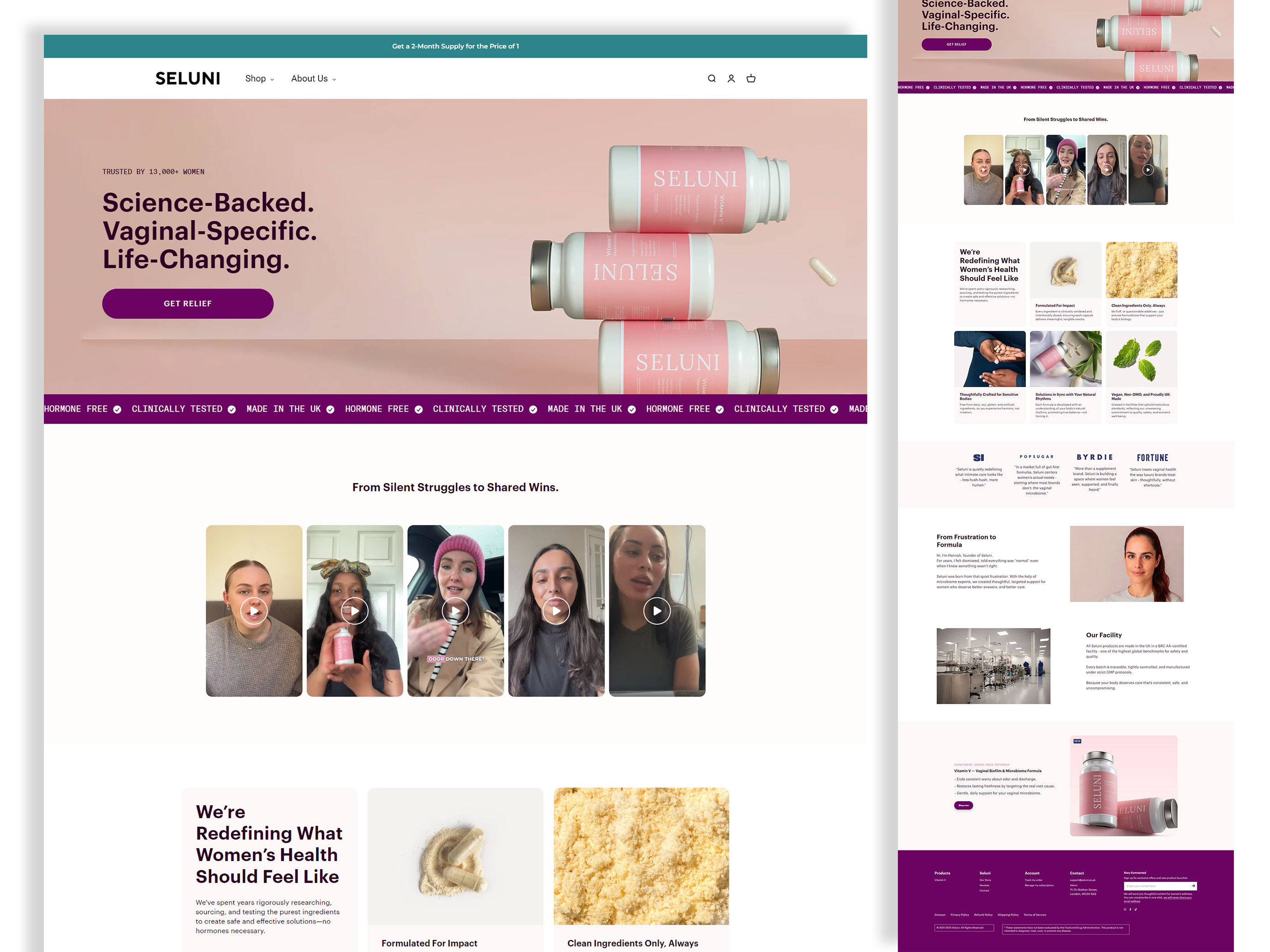 Custom Shopify Website for Women’s Health Brand | Seluni branding coderitsolution ecommercedesign healthcarewebsite landingpagedesign minimaldesign moderndesign shopify shopify website shopifystore ui uiuxdesign webdesign webdevelopment website womenempowerment